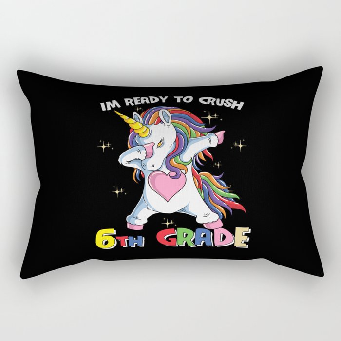 Ready To Crush 6th Grade Dabbing Unicorn Rectangular Pillow