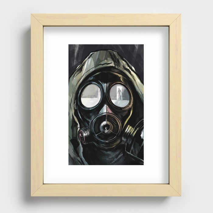 Impending Chaos / Dislocated Gas Mask — Portrait Recessed Framed Print