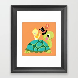 happy turtle Framed Art Print