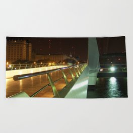 Argentina Photography - Woman's Bridge Wet From The Rain At Night Beach Towel