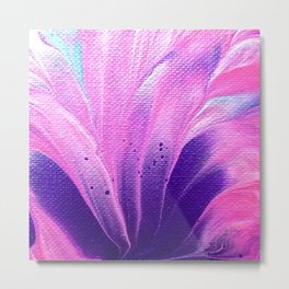 Eloquent Elements Metal Print | Painting, Acrylic, Fluid, Metallic, Pour, Paint, Pink, Abstract, Purple 