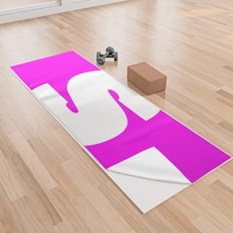 s (White & Magenta Letter) Yoga Towel