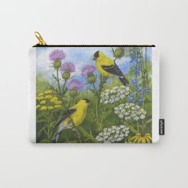 Goldfinches and Thistle Carry-All Pouch
