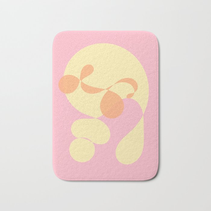 Soft pastel funky shapes Bath Mat