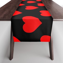 Hearts (Red & Black Pattern) Table Runner