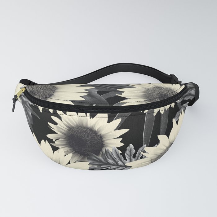 Tropical Sunflower Jungle Night Leaves Pattern #2 #tropical #decor #art #society6 Fanny Pack