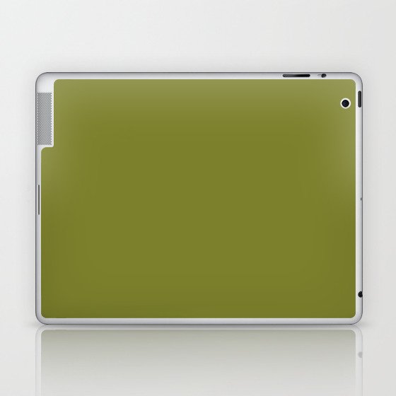 Dark Green-Brown Solid Color Pantone Golden Cypress 18-0537 TCX Shades of Green Hues Laptop & iPad Skin