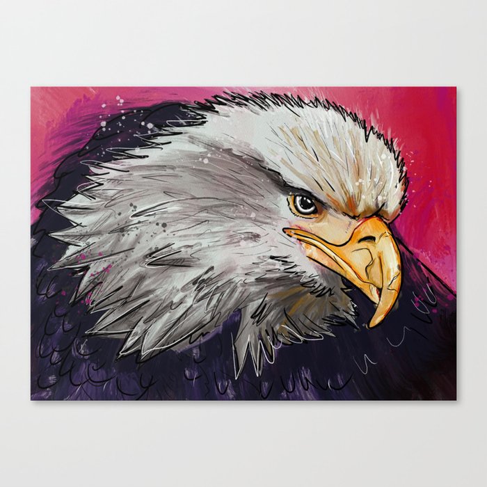 Bald Eagle Painting Canvas Print By Badlydrawnhands Society6