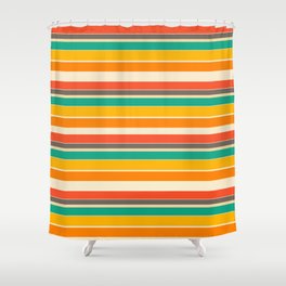 Retro 70S Stripes 1 Shower Curtain