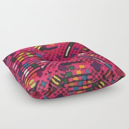 Colorful embroidery mexican fabric mayan textile ethnic navajo vibrant mexican  Floor Pillow