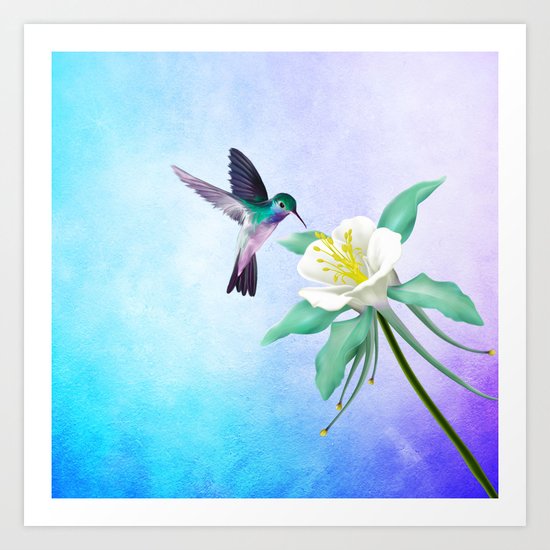 hummingbird. Art Print