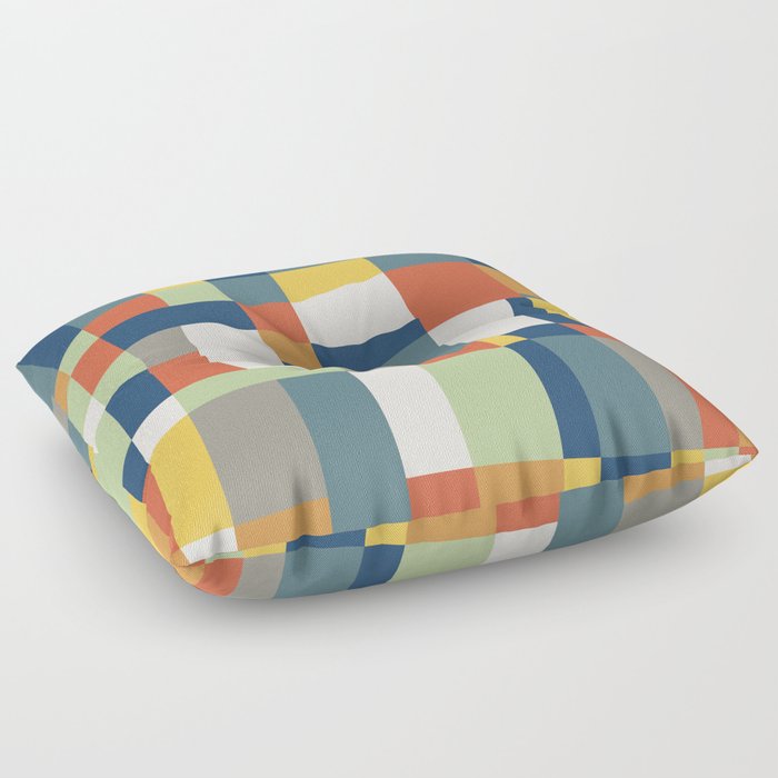 Checkered Prints, Colorful Geometric Floor Pillow
