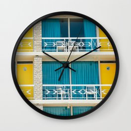 Retro Hotel Print Wall Clock