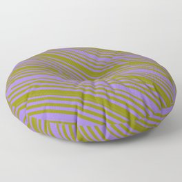 [ Thumbnail: Purple & Green Colored Lines/Stripes Pattern Floor Pillow ]
