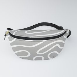 White Stripes Over Grey Fanny Pack