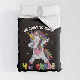 Ready To Crush 4th Grade Dabbing Unicorn Duvet Cover