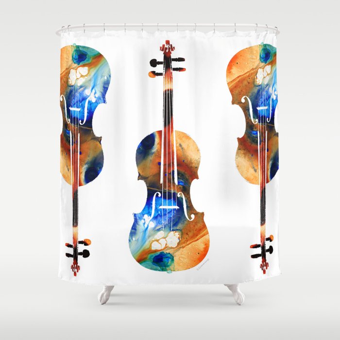 Violin Art By Sharon Cummings Shower Curtain