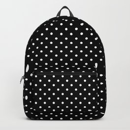 Small White Polkadots Dots On Black Backpack