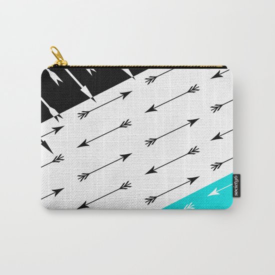 Turquoise black white pattern Boom 2 . Carry-All Pouch