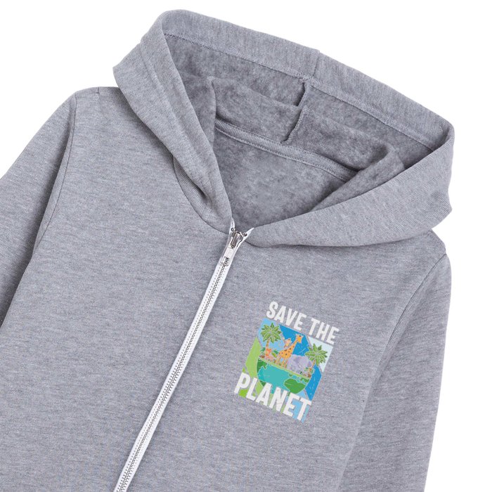 Save The Planet Vintage Retro Kids Zip Hoodie