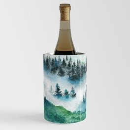 Misty Mountains painting Wine Chiller