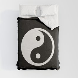 Yin Yang Feng Shui Harmony Black And White Comforter