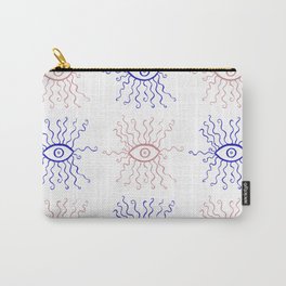 Wavy Eyeballs - Blue and Pink Mod  Carry-All Pouch