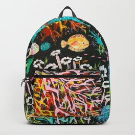 Under the Sea Backpack | Wallart, Jellyfish, Sealife, Coralreef, Seaurchin, Acrylic, Painting, Underwaterart, Coral 