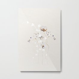 JAPANESE IKEBANA 1 Metal Print | Soft, Boho, Flower Graphic, Cute, Soft Minimalism, Floral, Scandi, Painting, Japanese, Minimal 