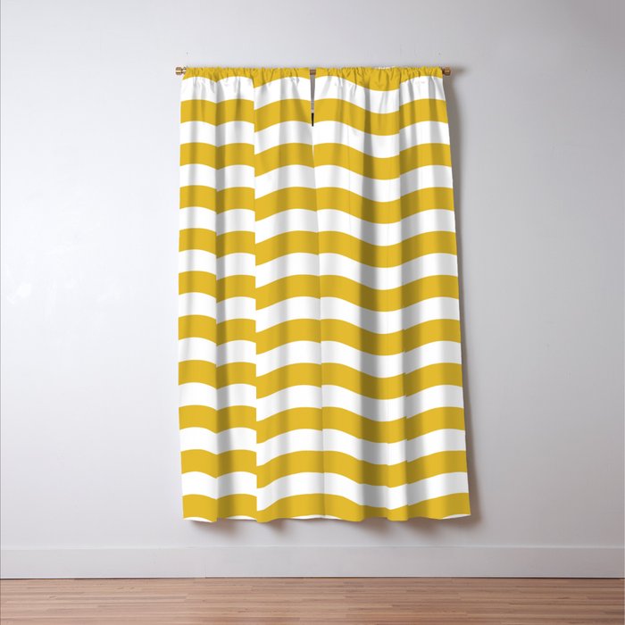 Wavy Stripes Patten Mustard Yellow Blackout Curtain By Tonymagner