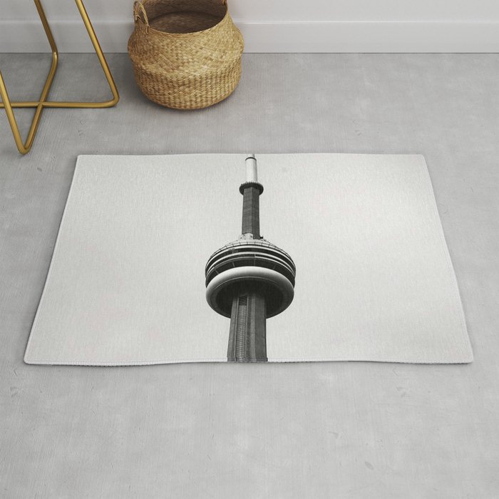 Canada Photography - The CN Tower Under Gray Clouds Rug