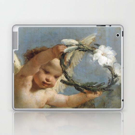 Angel with a Crown of Lilies Laptop & iPad Skin