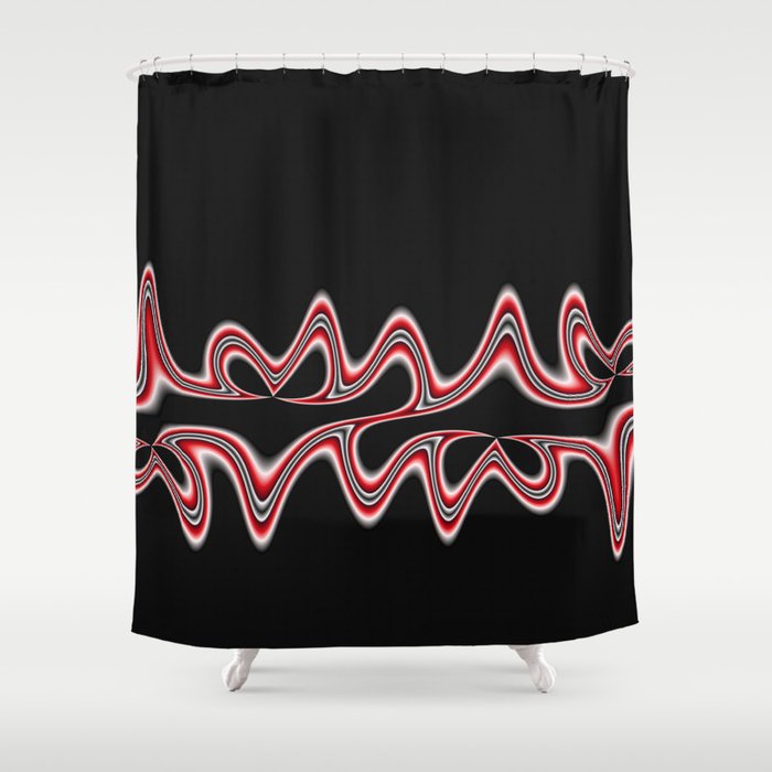 Shower Curtain By Charma Rose Society6, Red And Black Shower Curtain