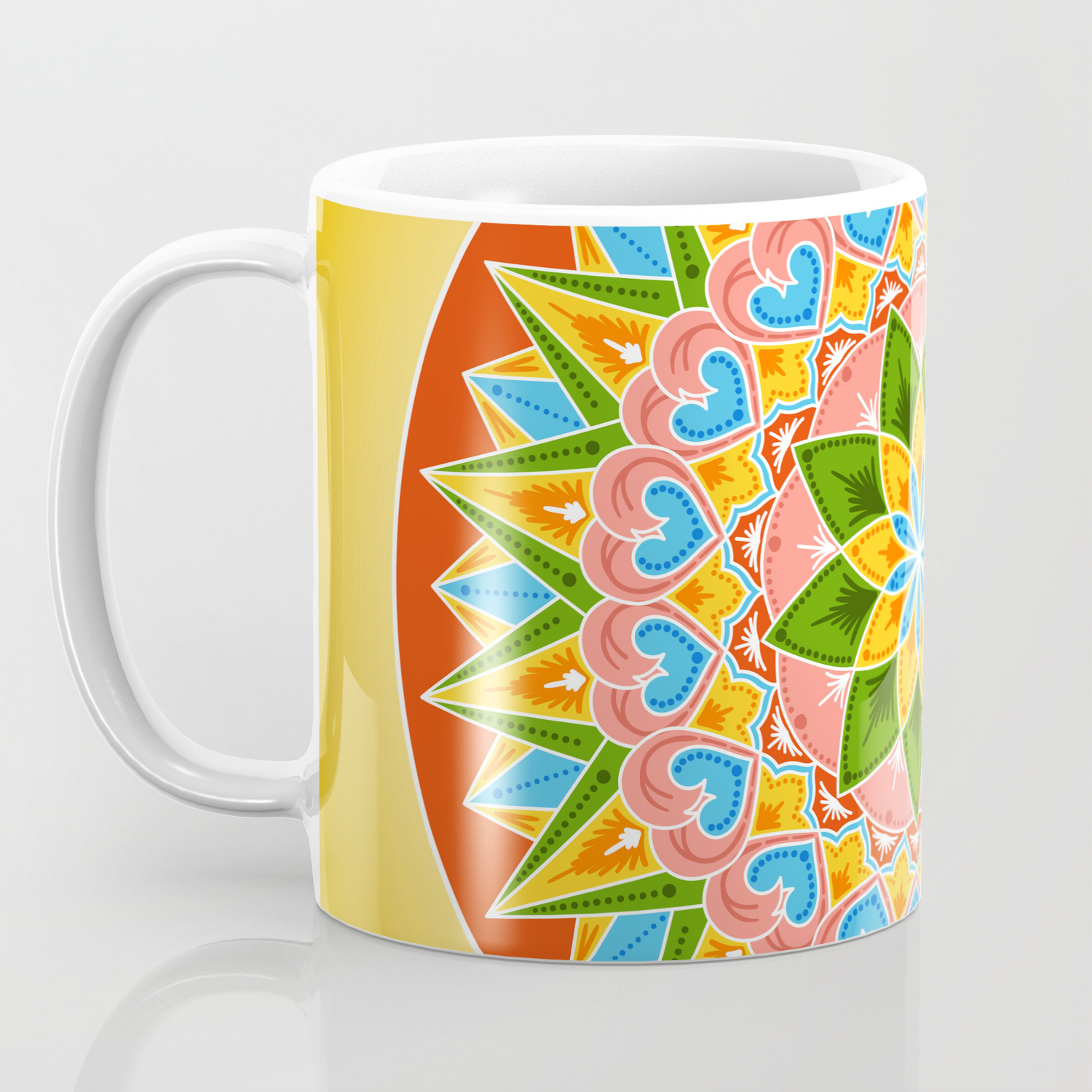 Costa Rica Folk Pattern Decorated Painting Wheel Of Coffee Ox
