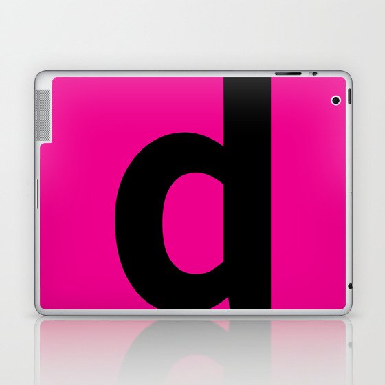 letter D (Black & Magenta) Laptop & iPad Skin