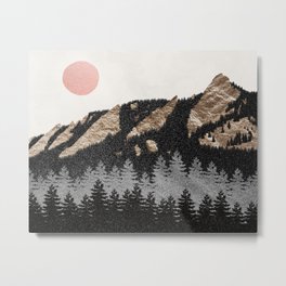 Flatirons Boulder Colorado - Climbing Gold Mountains Metal Print