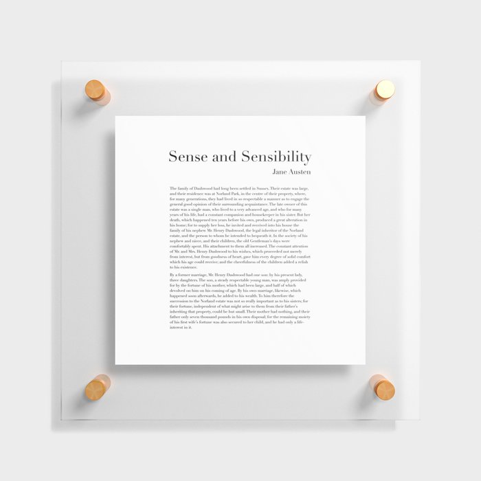 Sense and Sensibility by Jane Austen Floating Acrylic Print