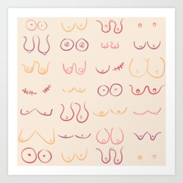 Boobs. No bra. Controversial. Art Print by medsis