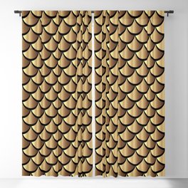 Gold Gradient Mermaid Scales Blackout Curtain