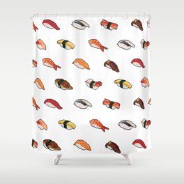 Pixelated Sushi Shower Curtain