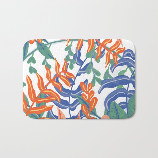 Abstract Tropical Pattern Bath Mat