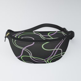 A modern random design consisting of straight and twisted lines of different colors Fanny Pack | Watercolor, Abstract, Aerosol, Painting, Ink, Street Art, Black And White, 3D, Digital, Oil 