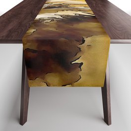Portrait Of A Lion Acrylic Painting Table Runner