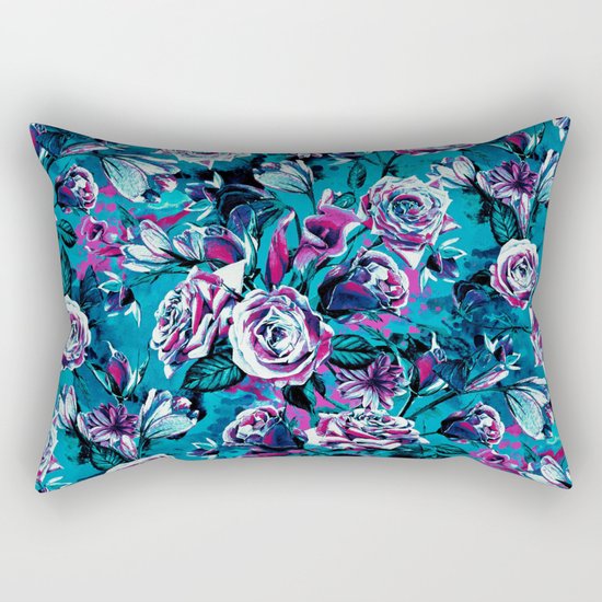 RPE FLORAL VIII BLUE Rectangular Pillow