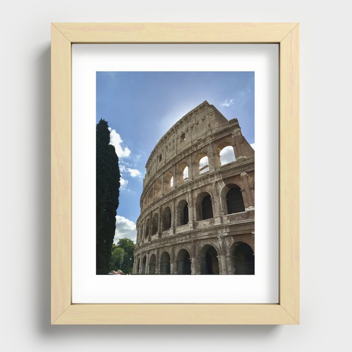 Sunlit Roman Colosseum Recessed Framed Print