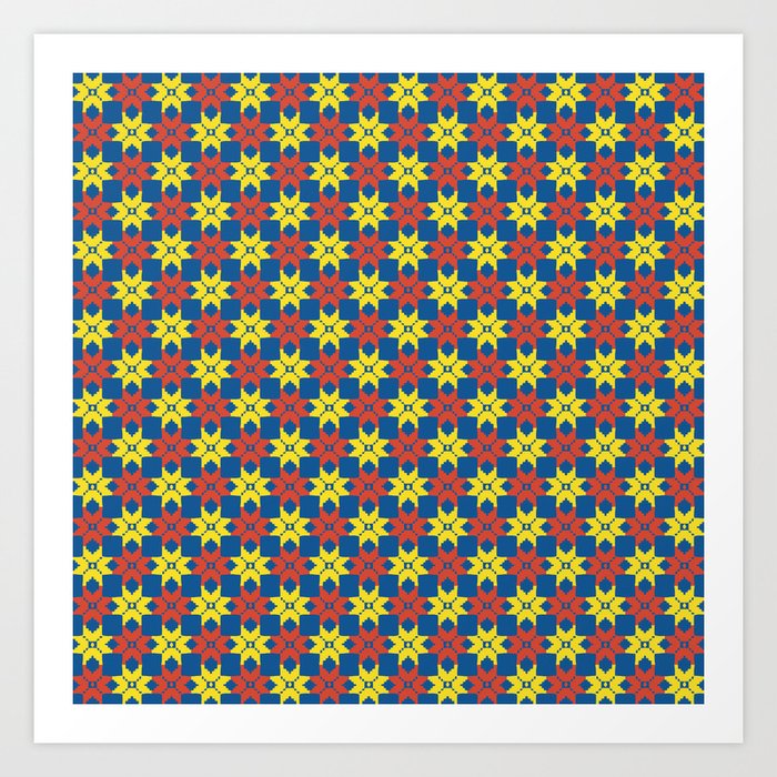 Nyonya style aboriginal tile pattern 10 Art Print