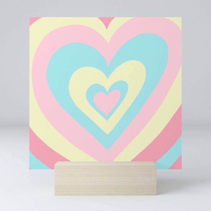 Love Power - Yellow blue pink Mini Art Print