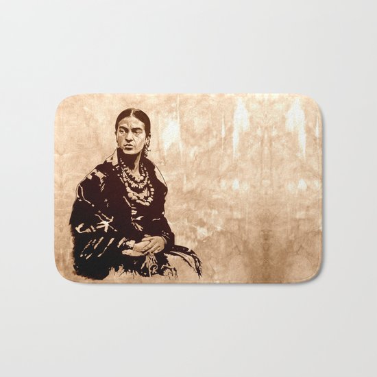 FRIDA - the mistress of ARTs - sepia version Bath Mat