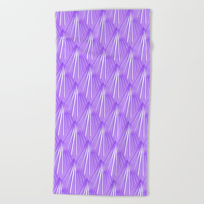 Art Deco Tropical Beach Palm Vacation Vector Purple Tones Beach Towel