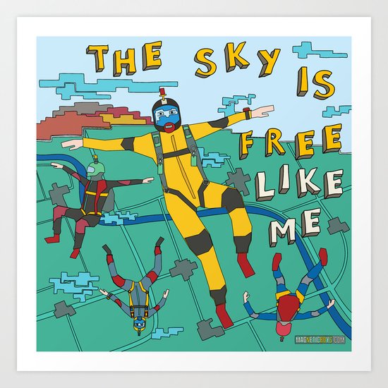 Skydive in the sky Art Print